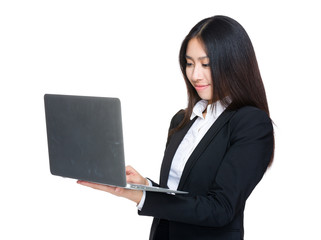 Asian businesswoman use of laptop computer