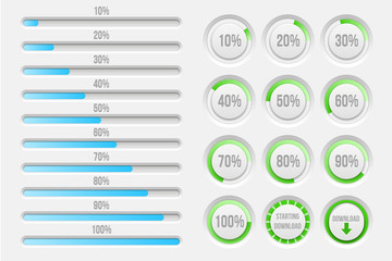 Vector progress bars elements