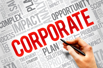 CORPORATE word cloud, business concept