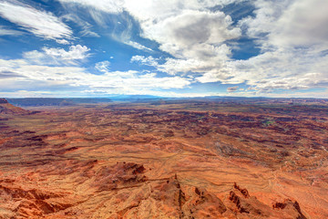Fototapeta na wymiar Utah-Needles Overlook-Needles-Anticline Road- the most dramatic views of the Needles District of Canyonlands National Park-near Moab