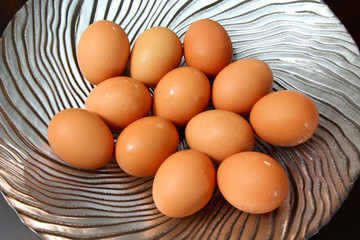 Eggs in metal container 