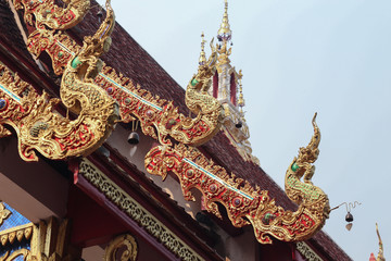 Thai temple roof arts.