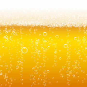 Beer foam background, horizontal seamless beer pattern