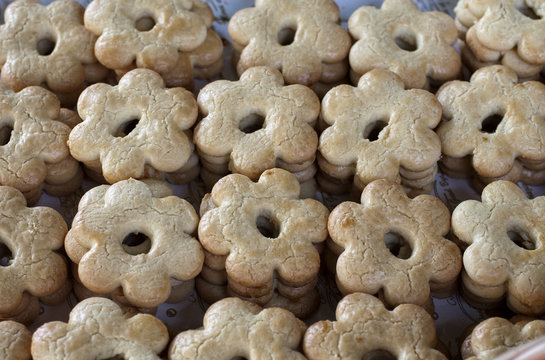 typical sweet of ligurian tradition called canestrello