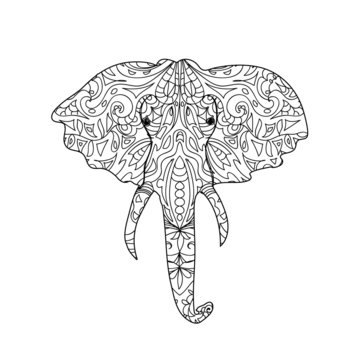 Elephant head zentangle