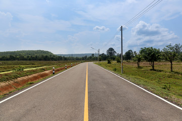 Fototapeta premium The asphalted road Center Field
