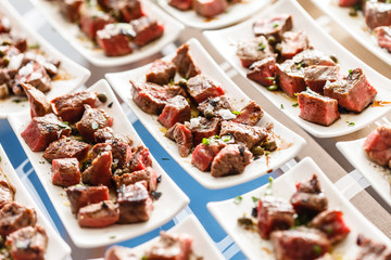 meat on the catering table