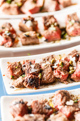meat on the catering table