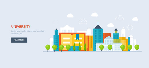 School and university building icon. Urban landscape. 