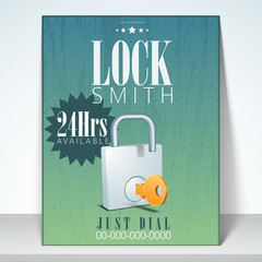 Lock smith flyer or brochure.