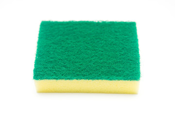 Sponges for dishwashing on white background