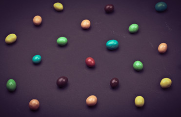 Round different colored candy