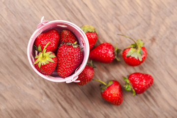 bucket of ripe strawberries
