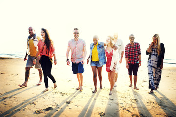 Diverse Beach Summer Friends Fun Bonding Concept