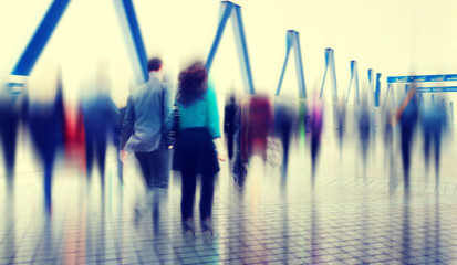 Business People Rush Hour Walking Commuting City Concept