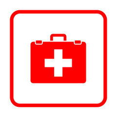 Obraz premium Icono botiquin color rojo