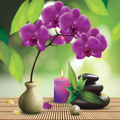 Obraz na płótnie Canvas Spa Composition With Orchid 