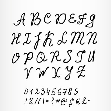 Watercolor calligraphic alphabet