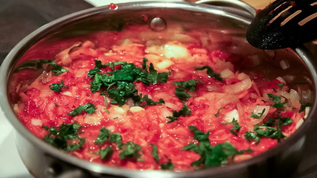 Cooking borscht