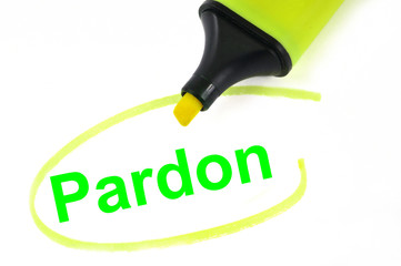 Pardon écrit au marqueur