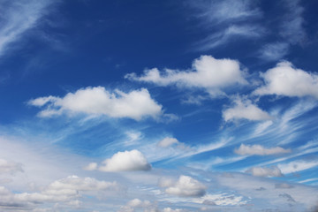 Naklejka na ściany i meble Blue sky and clouds clear