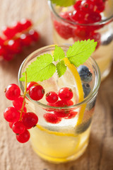 summer lemonade with berry and lemon
