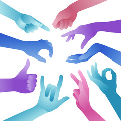Vector Colorful Hands