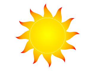 Symbol of the sun on a white background
