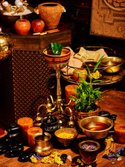 Ayurvedic spa massage still life