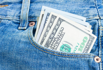 dollar money in pocket