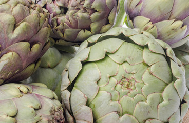 Fototapeta premium Background of fresh artichokes