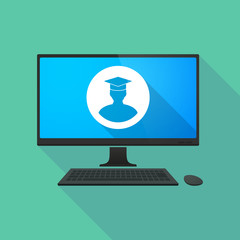 Personal computer with a student avatar