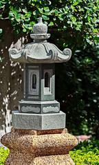 Stone Lantern in Garden, Closeup