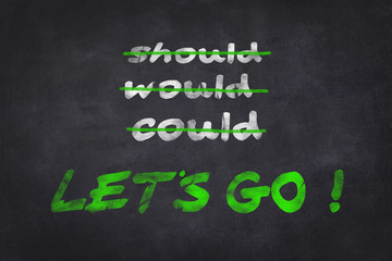 Obraz premium motivation written on chalkboard