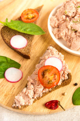 Liver pate sandwiches