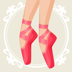 Invitation card to ballet dance show with pointe © incomible