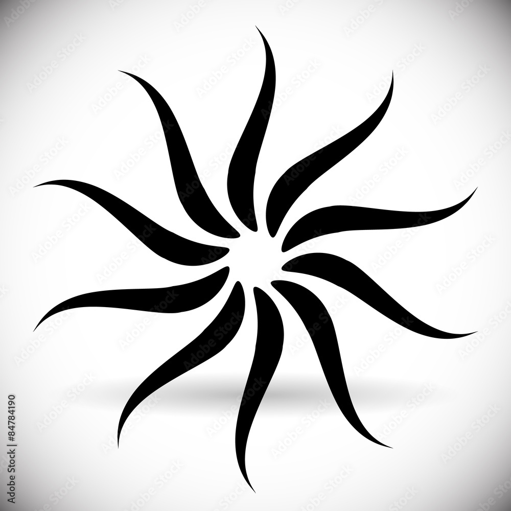 Poster radial twisted motif, abstract graphic. editable vector.