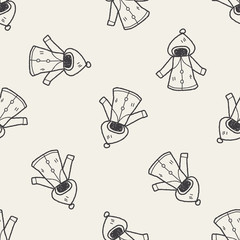 coat doodle seamless pattern background