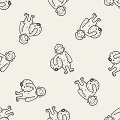 actor doodle seamless pattern background