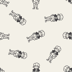detective doodle seamless pattern background