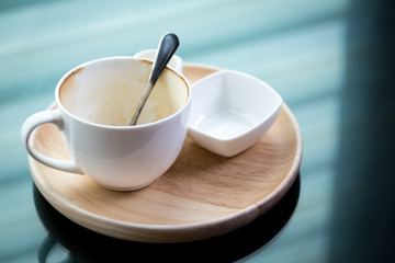 Empty coffee cup on table