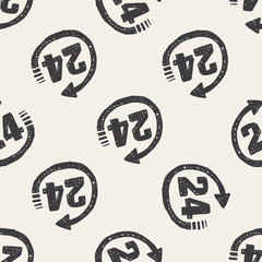 24hr doodle seamless pattern background