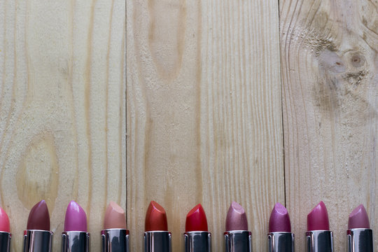 set of multi-colored lipsticks