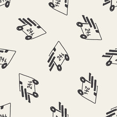 24hr delivery doodle seamless pattern background