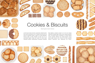cookies and biscuits on white background 