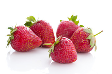 Strawberries isolated over white background