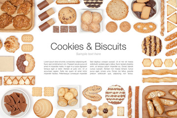 cookies and biscuits on white background 
