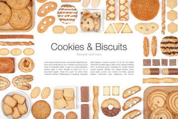 cookies and biscuits on white background 