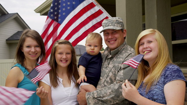Portrait of American military family