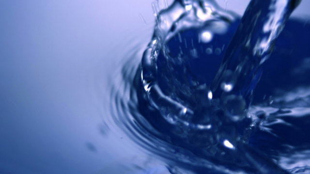 Slow motion water pouring